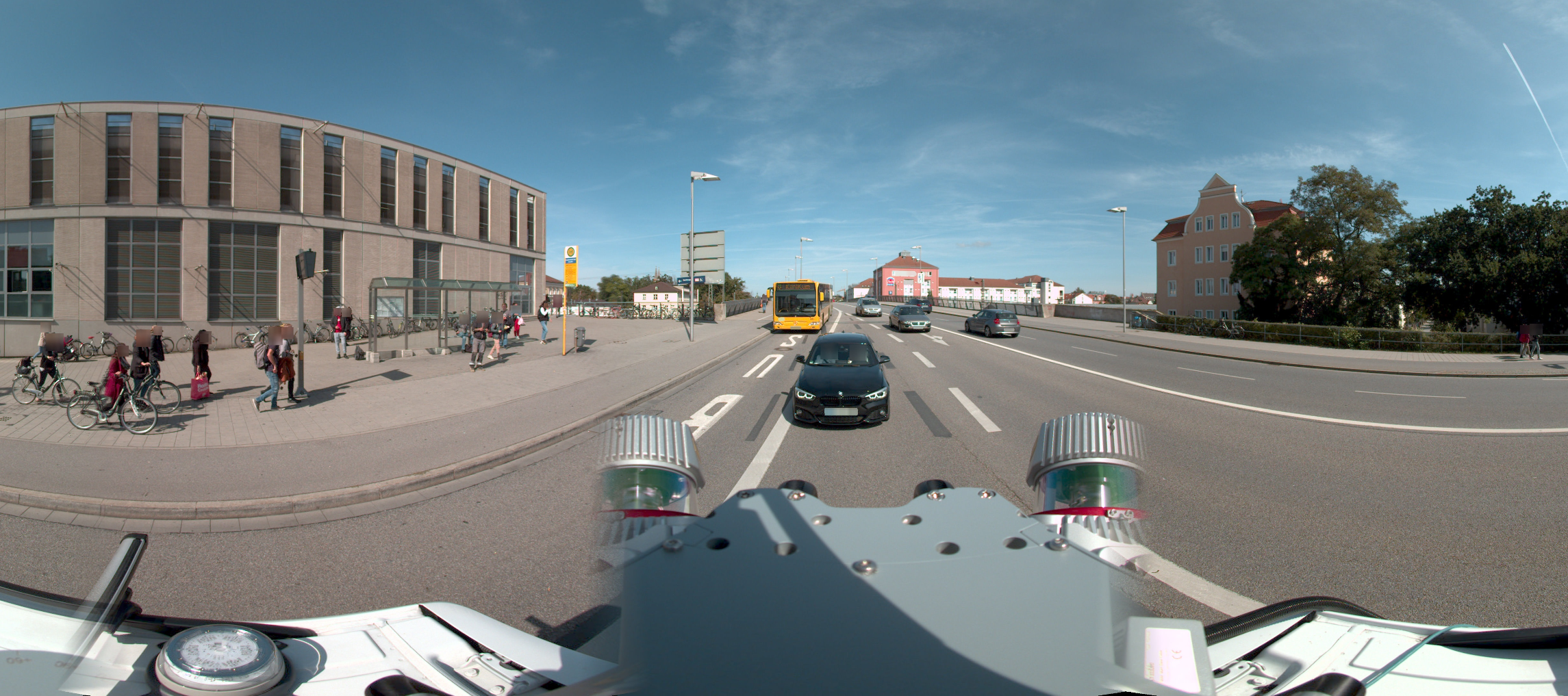 Mobile Mapping Street-Level Panorama, with blurred faces and license plates