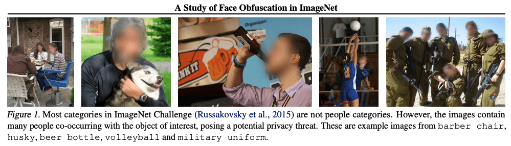 Figure 2: Examples of ImageNet Blurred Faces. © 2016 Stanford Vision Lab, Stanford University, Princeton University