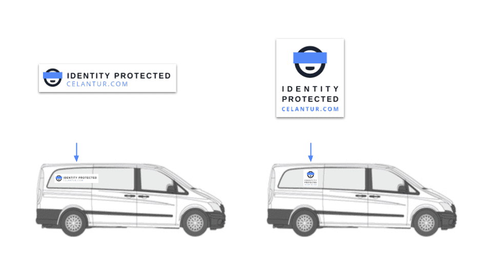 Figure 4: Magnetic shield “Identity Protected by Celantur.com”