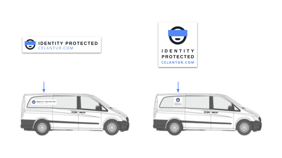 Figure 3: Magnetic shield “Identity Protected by Celantur.com”