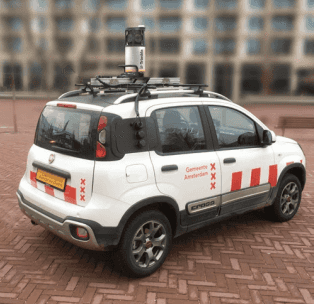 Figure 2: Mobile Mapping vehicles from the city of Amsterdam mounting a Trimble MX7. Credits: Trimble Inc.©